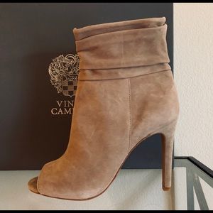 Vince Camuto Keyna Suede Peep-toe Booties, New